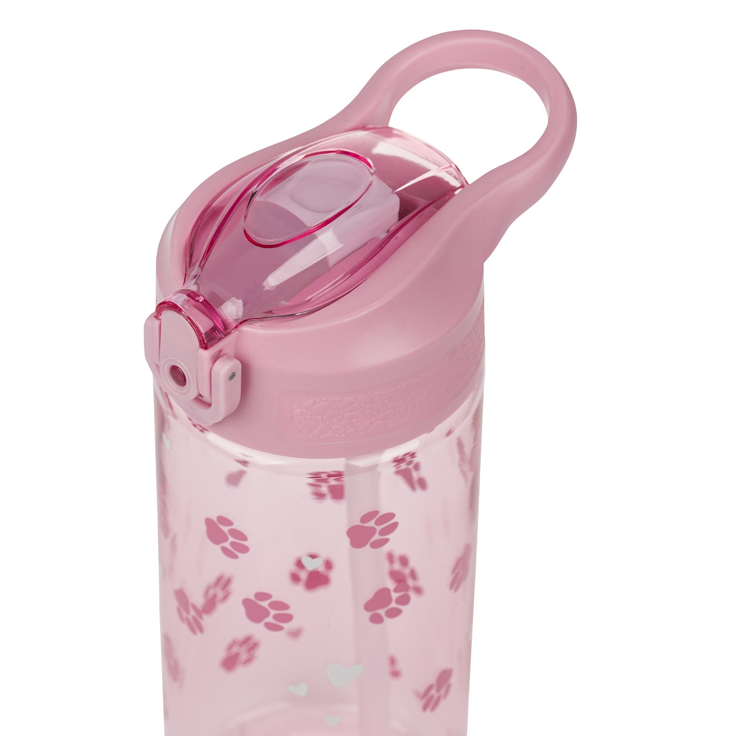 Tritanová láhev na pití s brčkem Tlapky, 500 ml