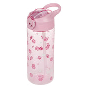 Tritanová láhev na pití s brčkem Tlapky, 500 ml