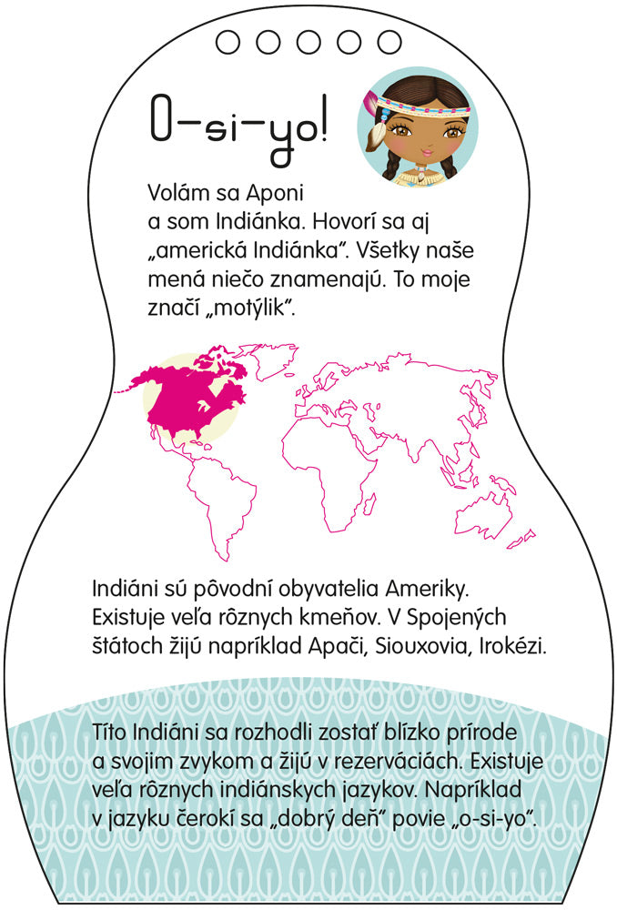 Obliekame indiánske bábiky APONI –  Maľovanky