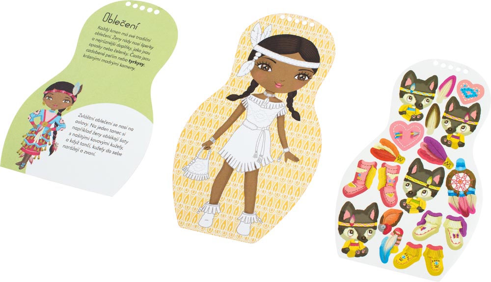 Oblékáme indiánské panenky Aponi - omalovánky