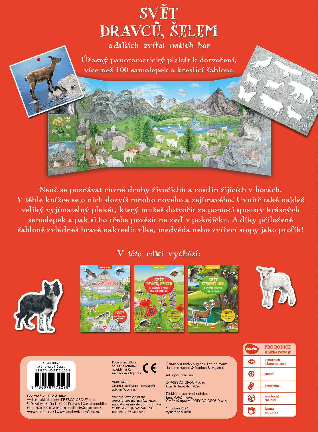 SVĚT DRAVCŮ, ŠELEM a dalších zvířat našich hor – Knížka s plakátem a samolepkami