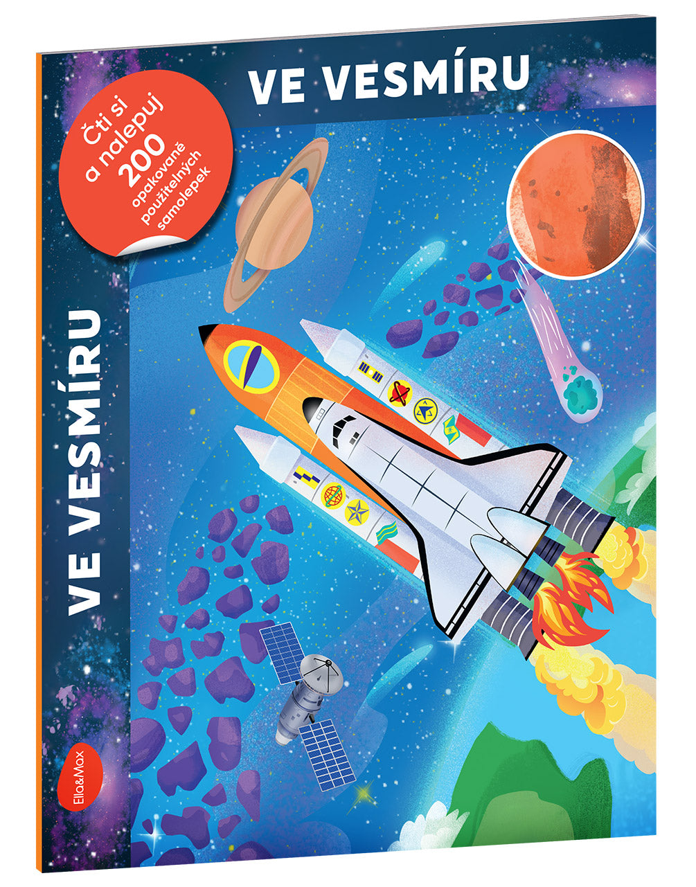 Čti a nalepuj – VE VESMÍRU, kniha se samolepkami