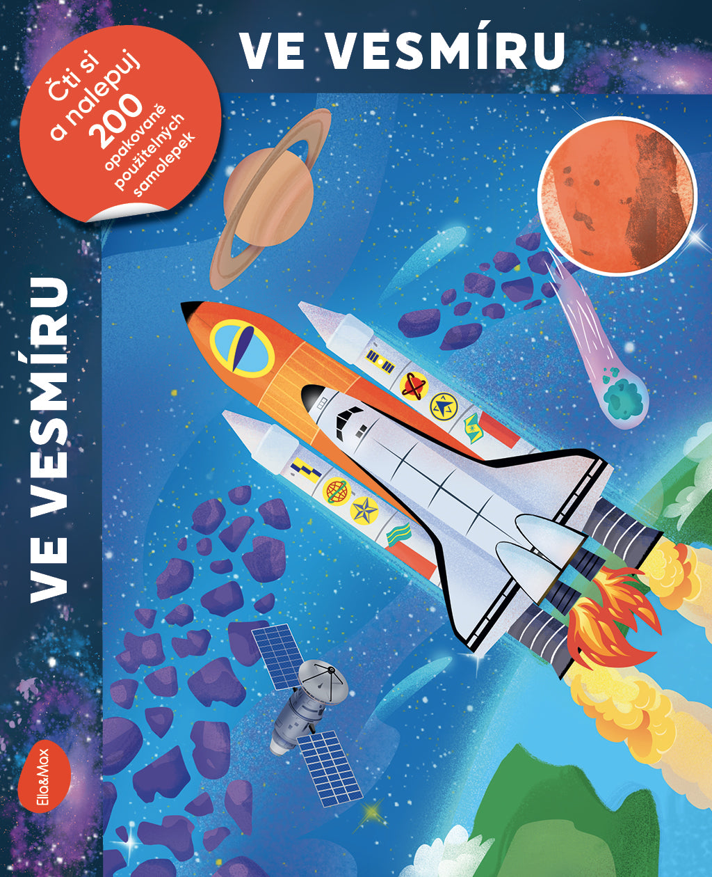 Čti a nalepuj – VE VESMÍRU, kniha se samolepkami