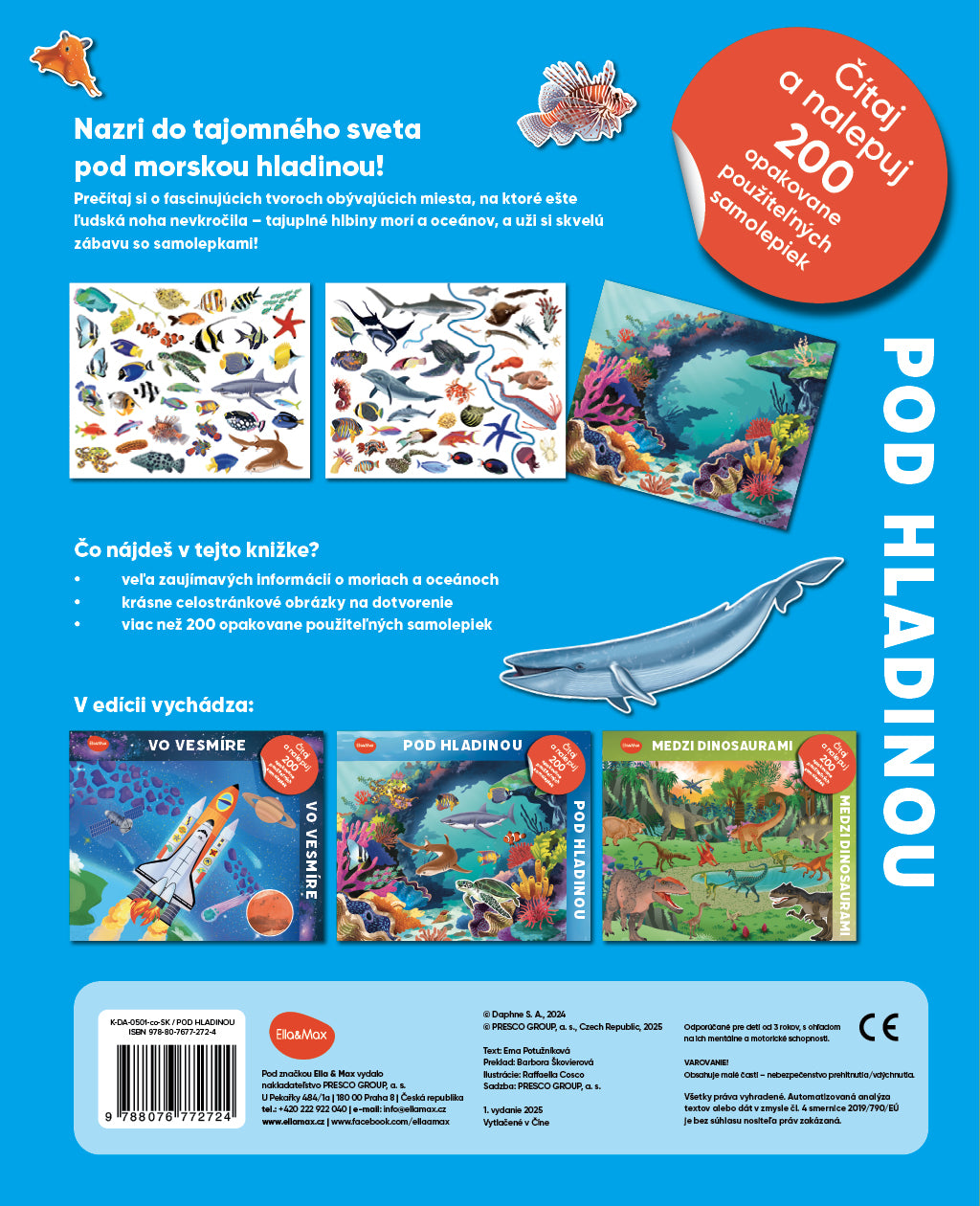 Čítaj a nalepuj – POD HLADINOU, kniha se samolepkami