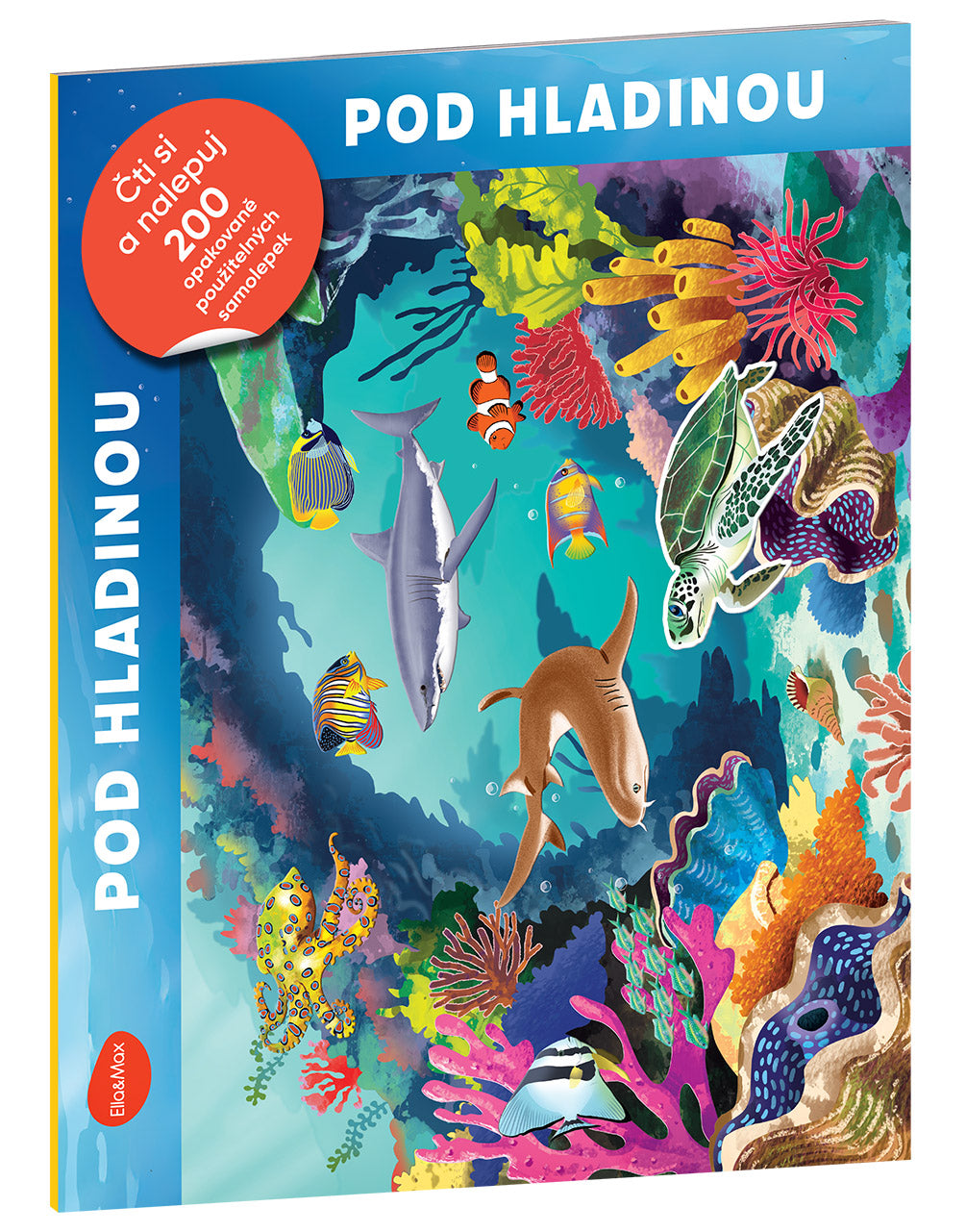 Čti a nalepuj – POD HLADINOU, kniha se samolepkami