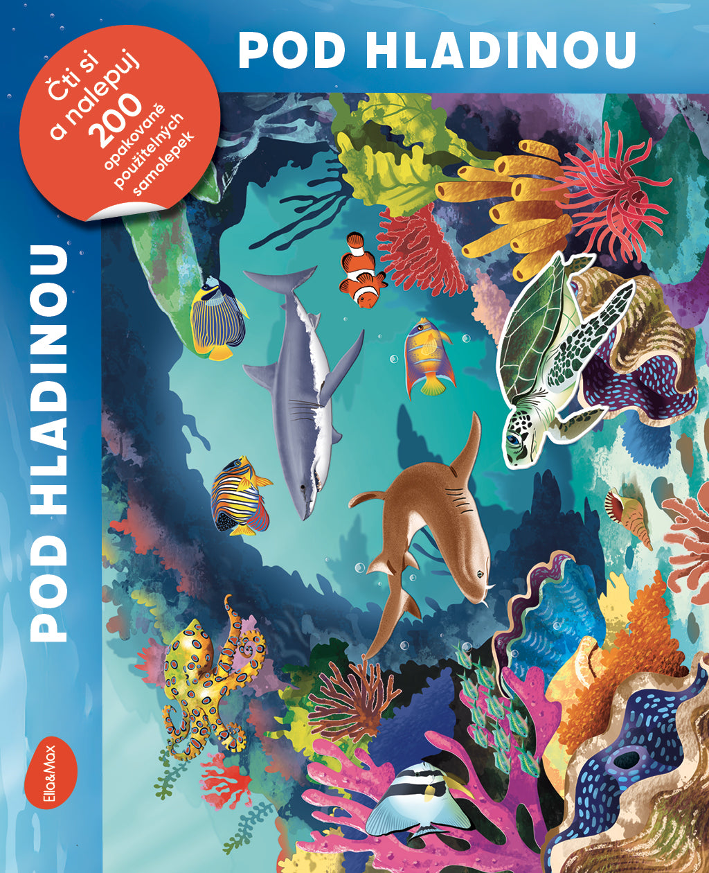 Čti a nalepuj – POD HLADINOU, kniha se samolepkami