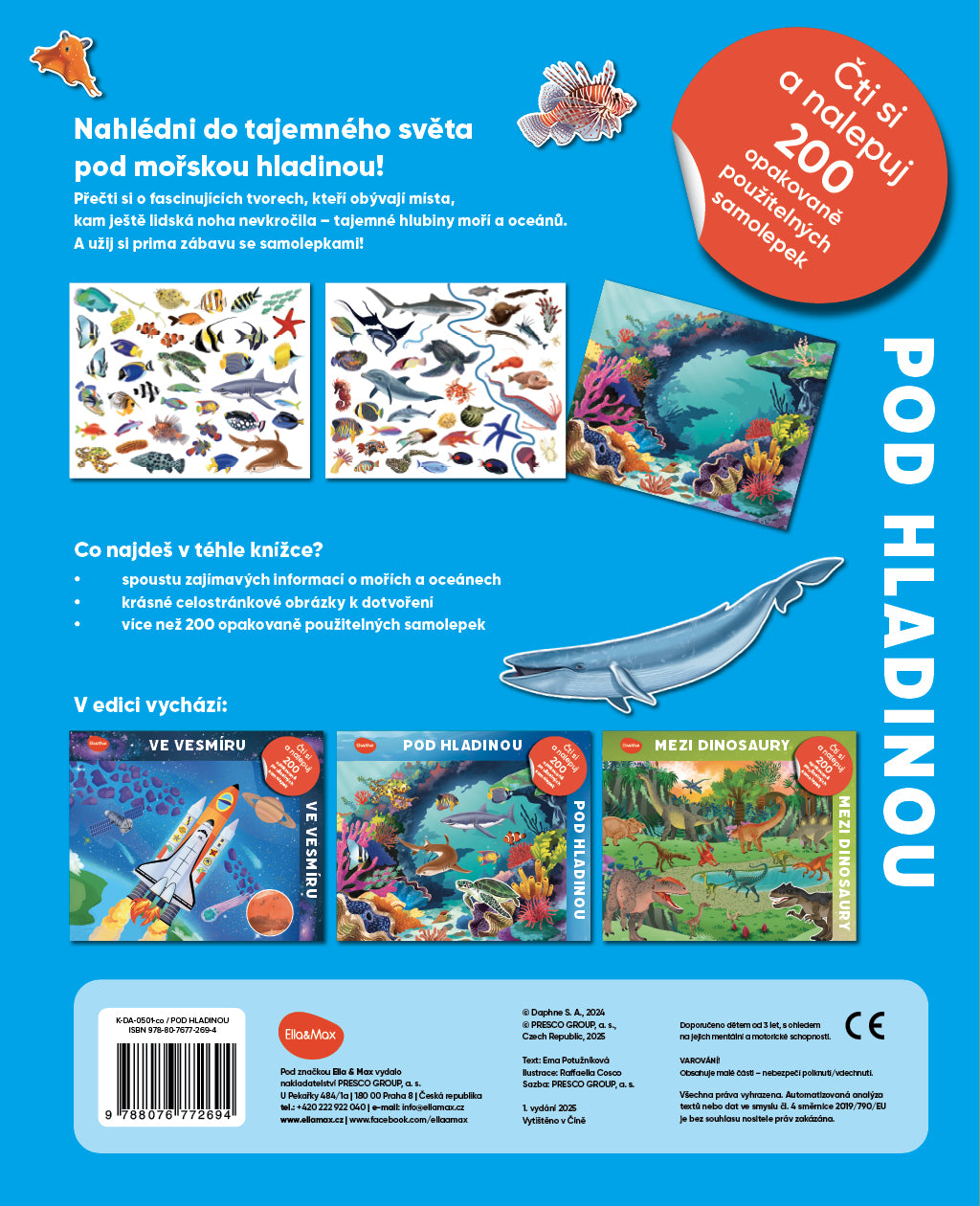 Čti a nalepuj – POD HLADINOU, kniha se samolepkami