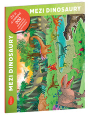Čti a nalepuj – MEZI DINOSAURY, kniha se samolepkami