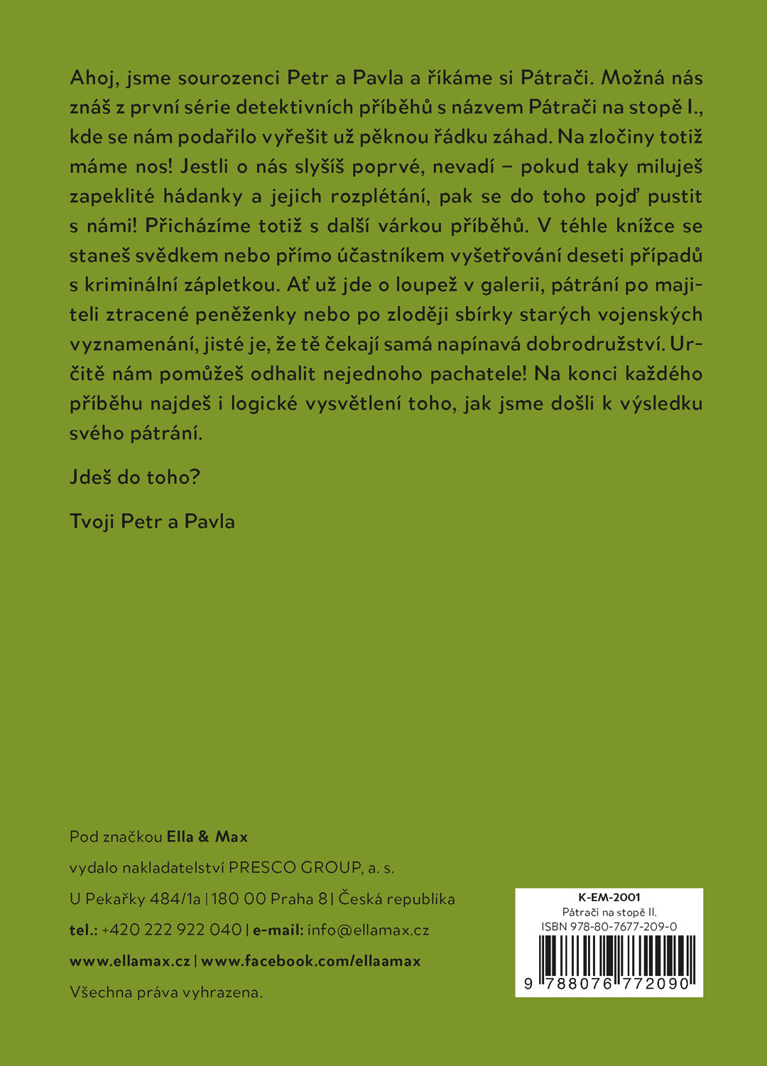 PÁTRAČI NA STOPĚ II. – Dětské dektektivky s hádankou