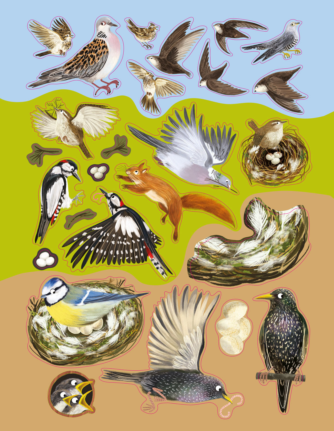 SVET SÝKORIEK, VRABCOV a ďalších spevavcov – Kniha samolepiek