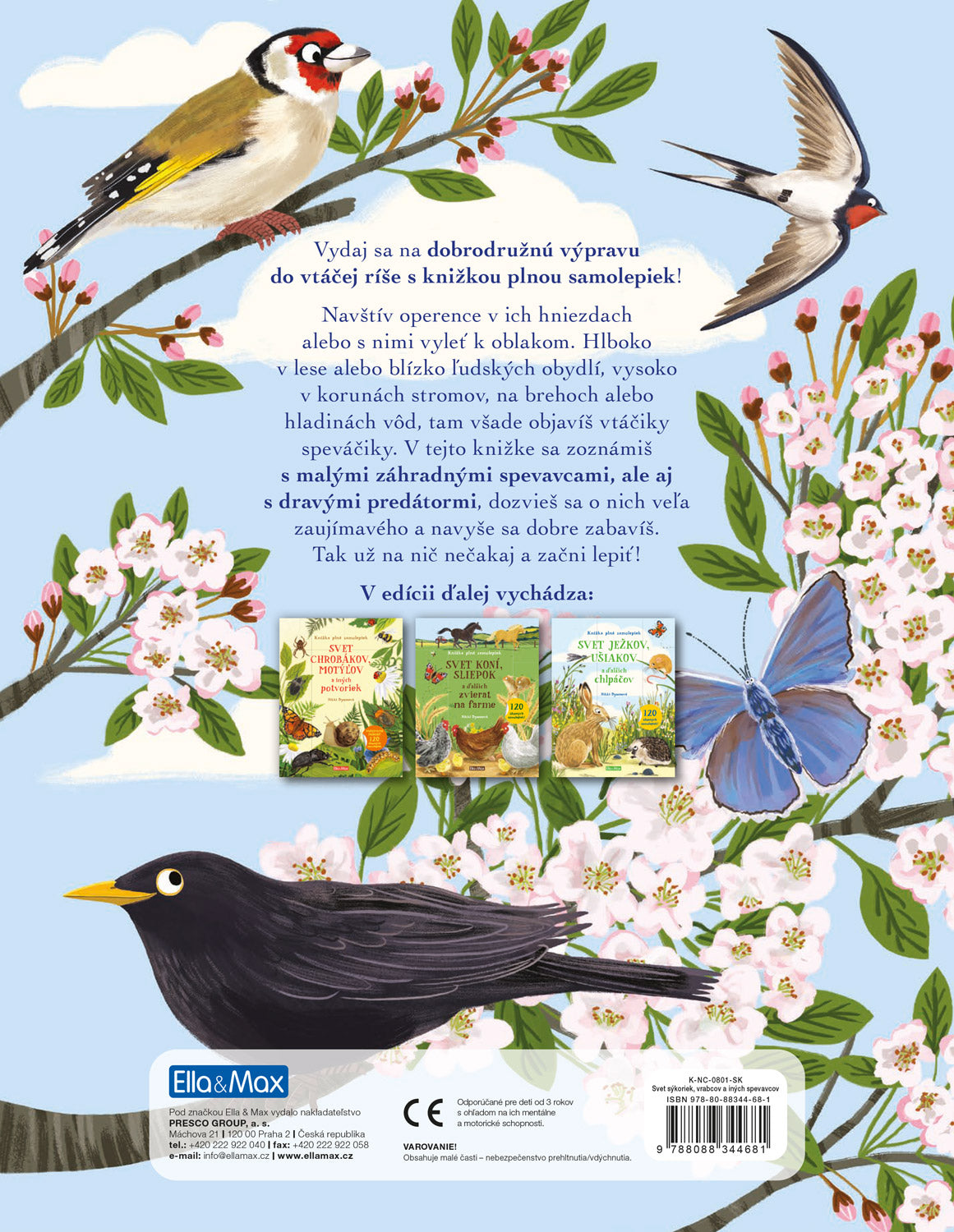 SVET SÝKORIEK, VRABCOV a ďalších spevavcov – Kniha samolepiek