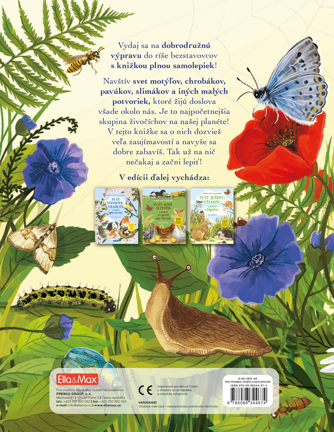 SVET CHROBÁKOV, MOTÝĽOV a ďalších potvoriek – Kniha samolepiek