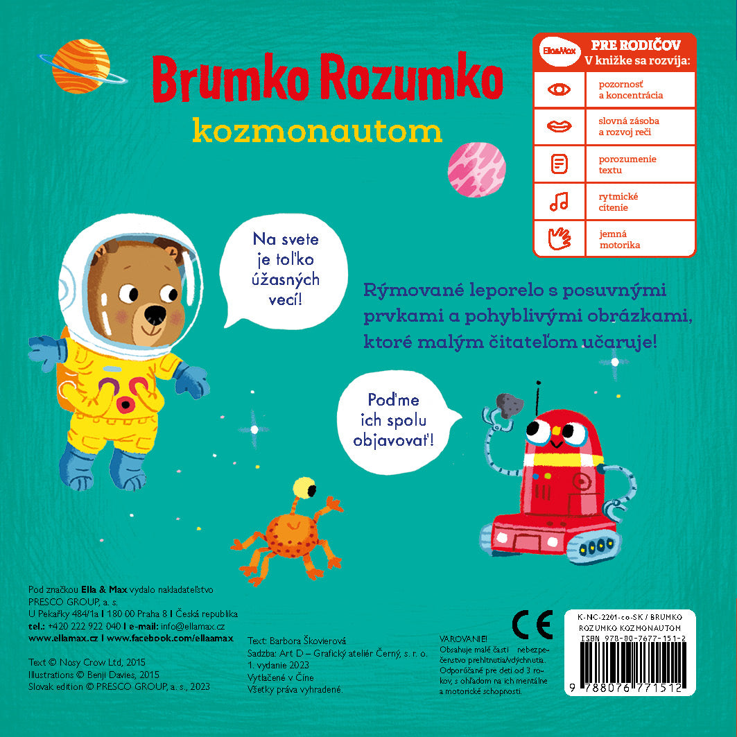 BRUMKO ROZUMKO KOZMONAUTOM – Obrázky s pohyblivými prvkami