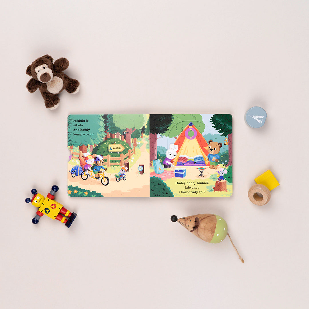 MÉĎULA ŠIKULA TÁBORNÍKEM – Obrázky s pohyblivými prvky