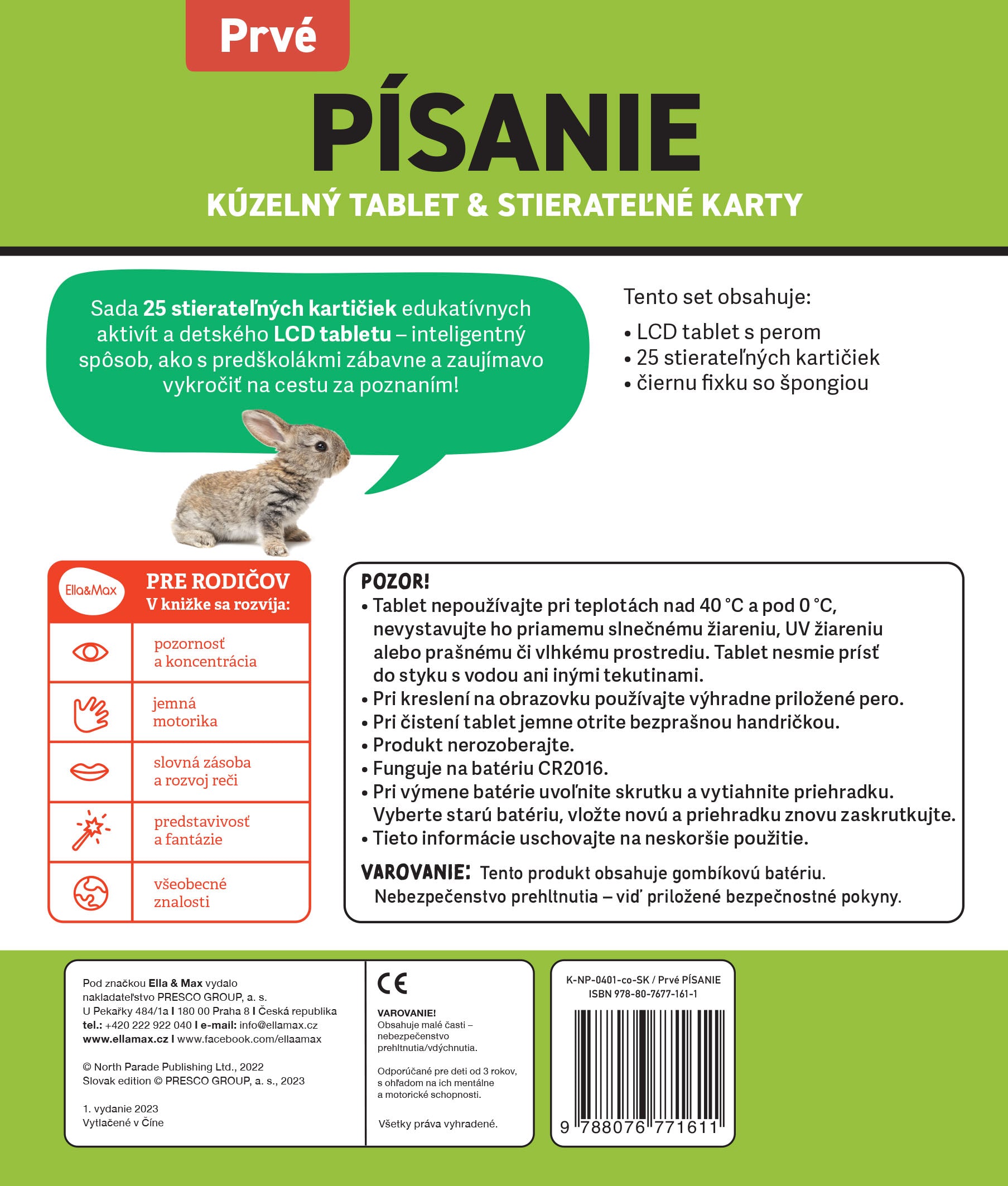 Kúzelný tablet & stierateľné karty –  Prvé PÍSANIE