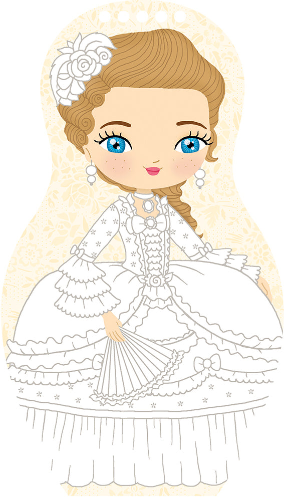 Obliekame  bábiky PRINCEZNÁ EMMA – Maľovanky