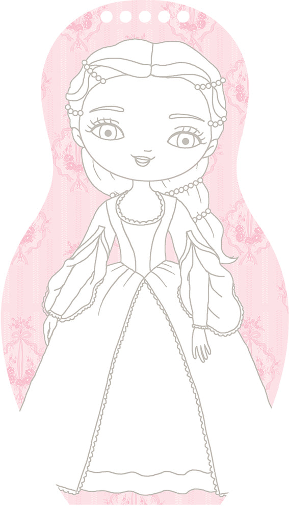 Obliekame  bábiky PRINCEZNÁ EMMA – Maľovanky