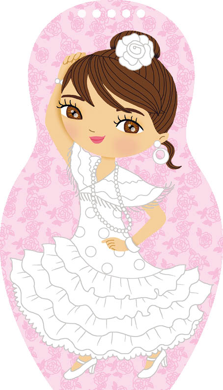 Obliekame TANEČNICE z celého sveta  – Maľovanky