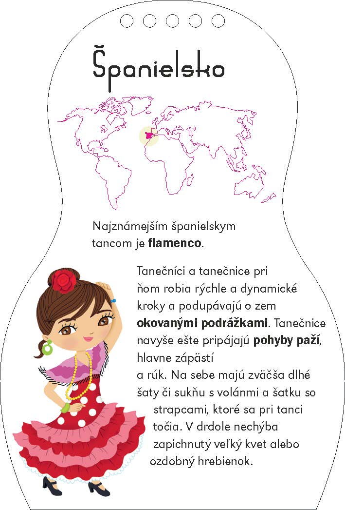 Obliekame TANEČNICE z celého sveta  – Maľovanky