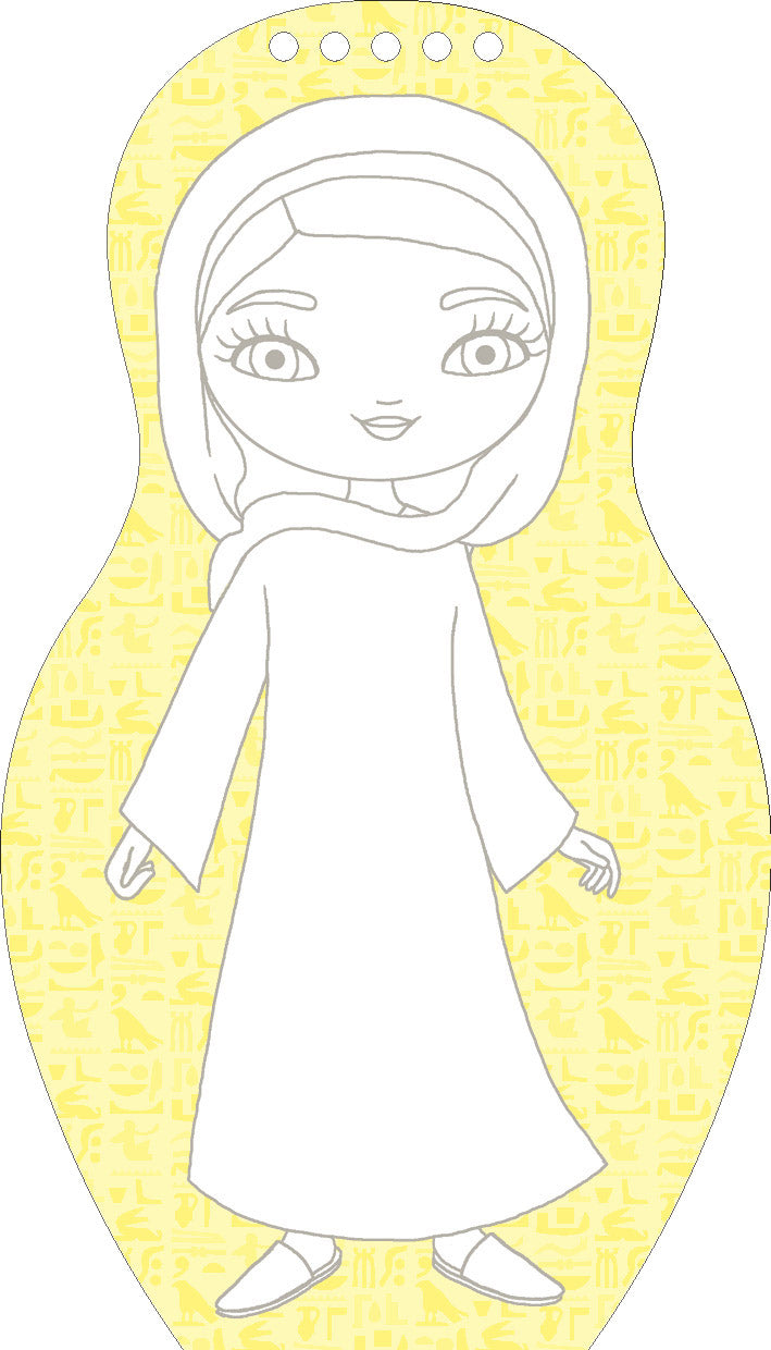 Oblékáme egyptské panenky FARAH – Omalovánky