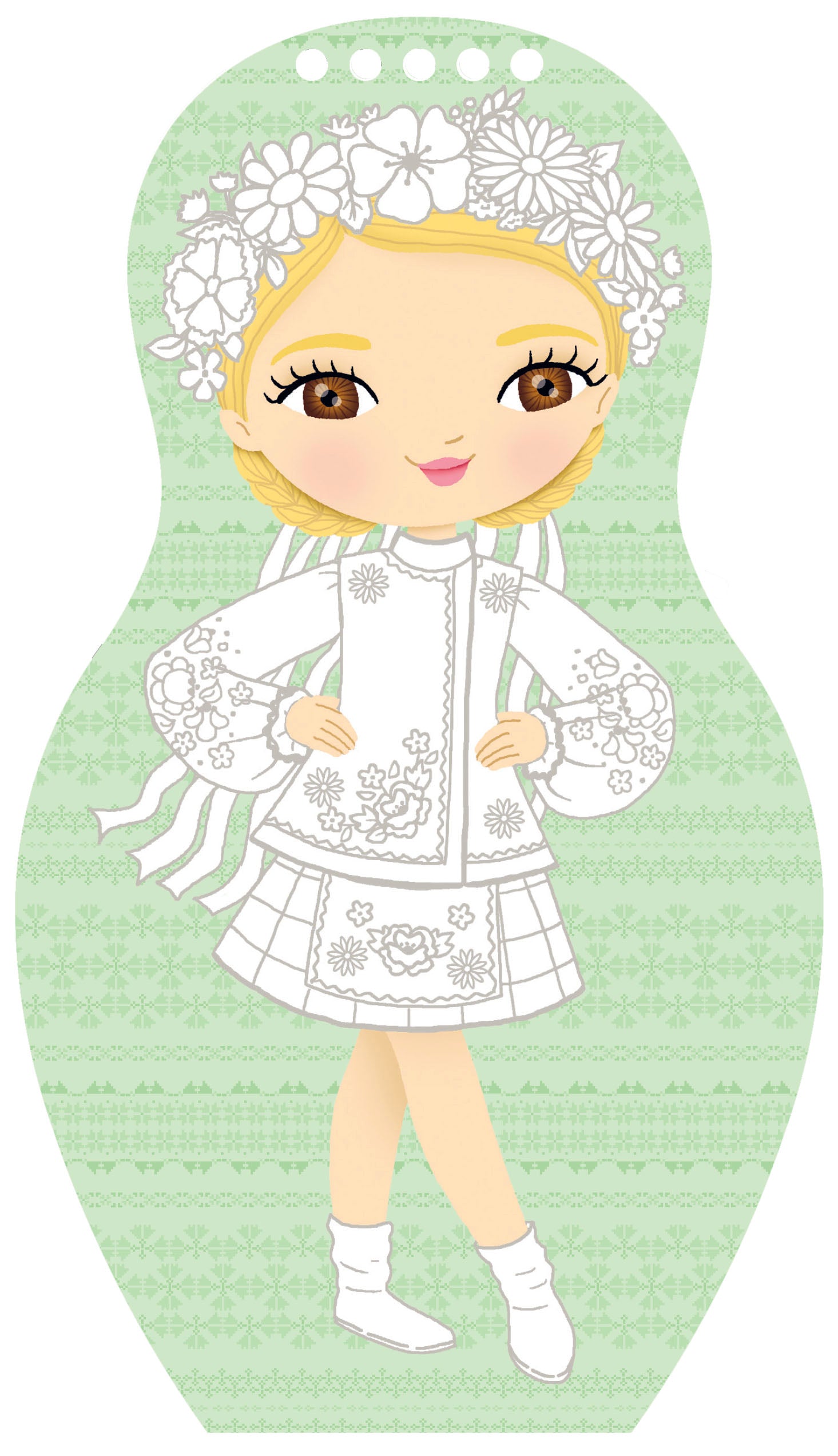 Obliekame ukrajinské bábiky ALINA – Maľovanky