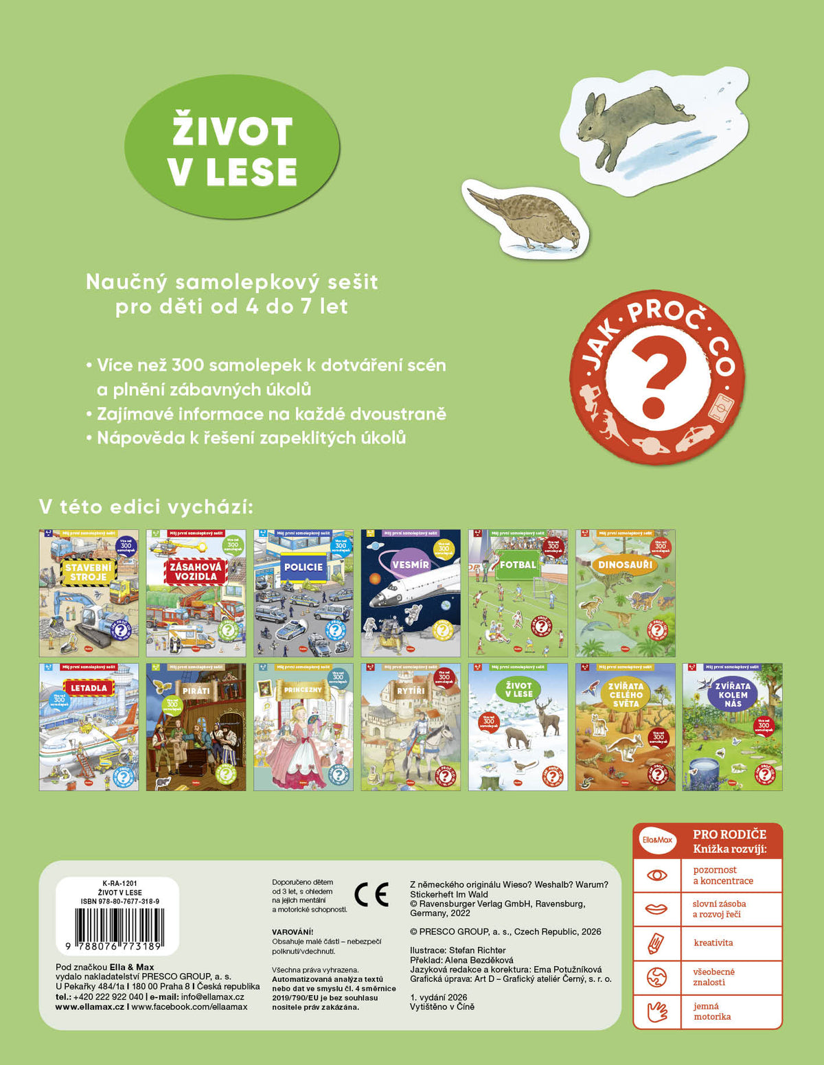 Můj první samolepkový sešit – ŽIVOT V LESE